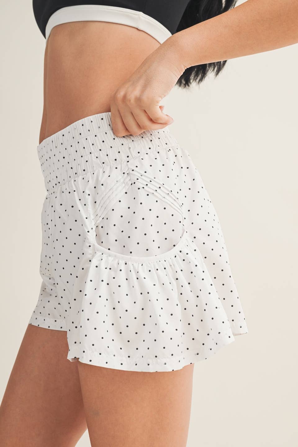 Polka Dot Print Flare Shorts
