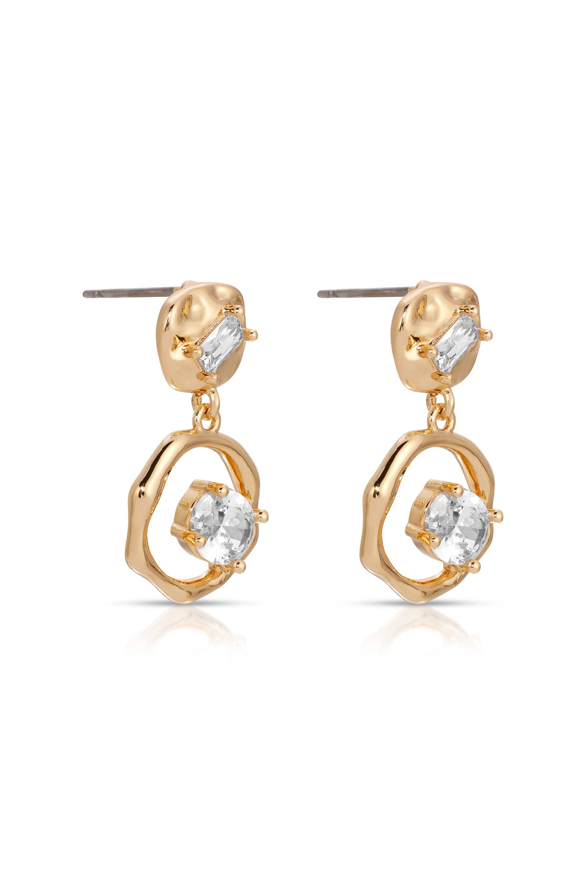 FINAL SALE! Organic Shape Crystal Earrings