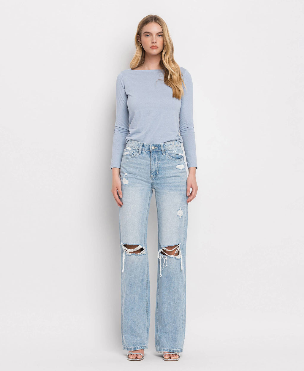 VERVET 90'S VINTAGE SUPER HIGH RISE FLARE JEANS