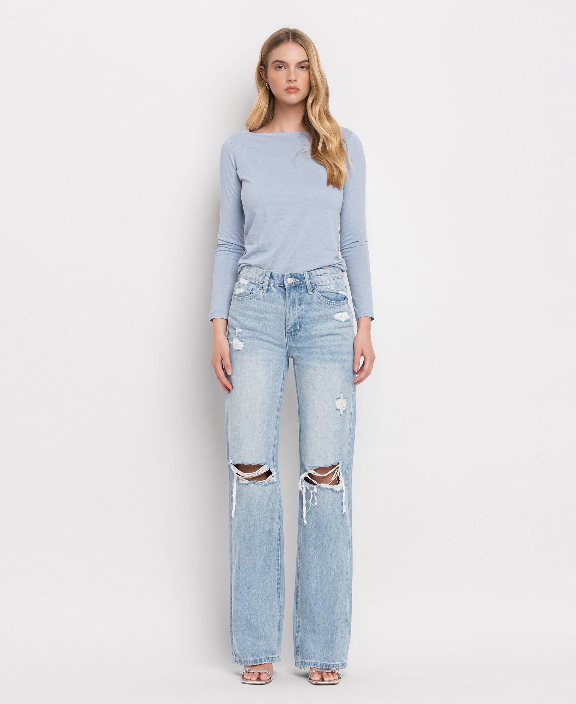 VERVET 90'S VINTAGE SUPER HIGH RISE FLARE JEANS