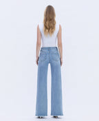 VERVET LIGHT DENIM! HIGH RISE FULL LENGTH WIDE JEANS V3651