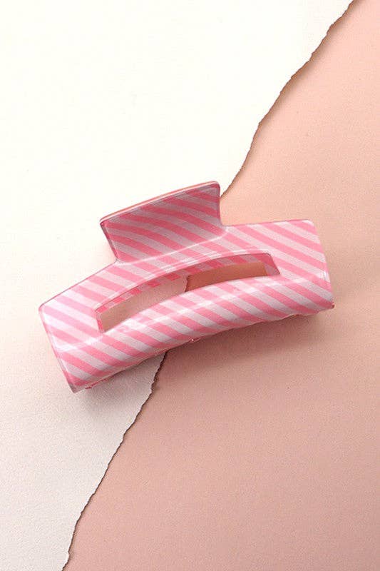 Stripe Hair Claw Clips
