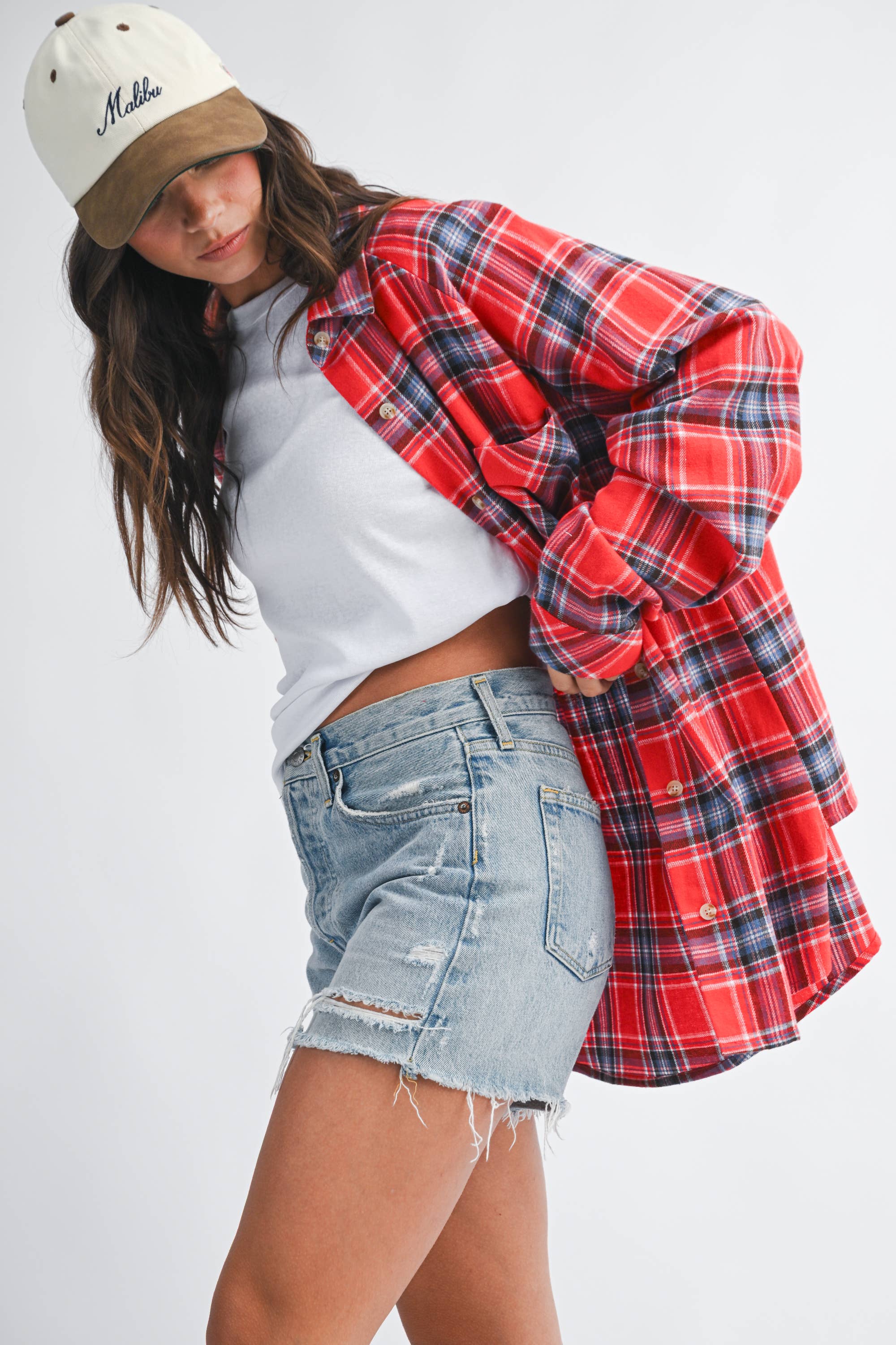 FINAL SALE! Oversized Plaid Button Down Shirt