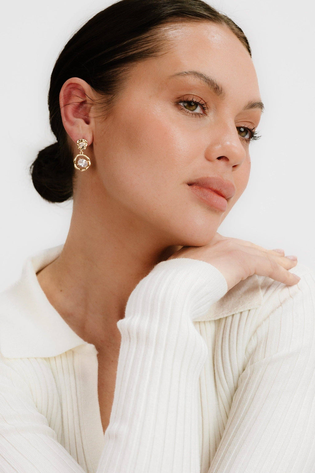 FINAL SALE! Organic Shape Crystal Earrings