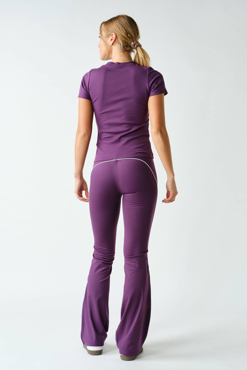 Essential Short-Sleeved Micro-Ribbed Athleisure Top