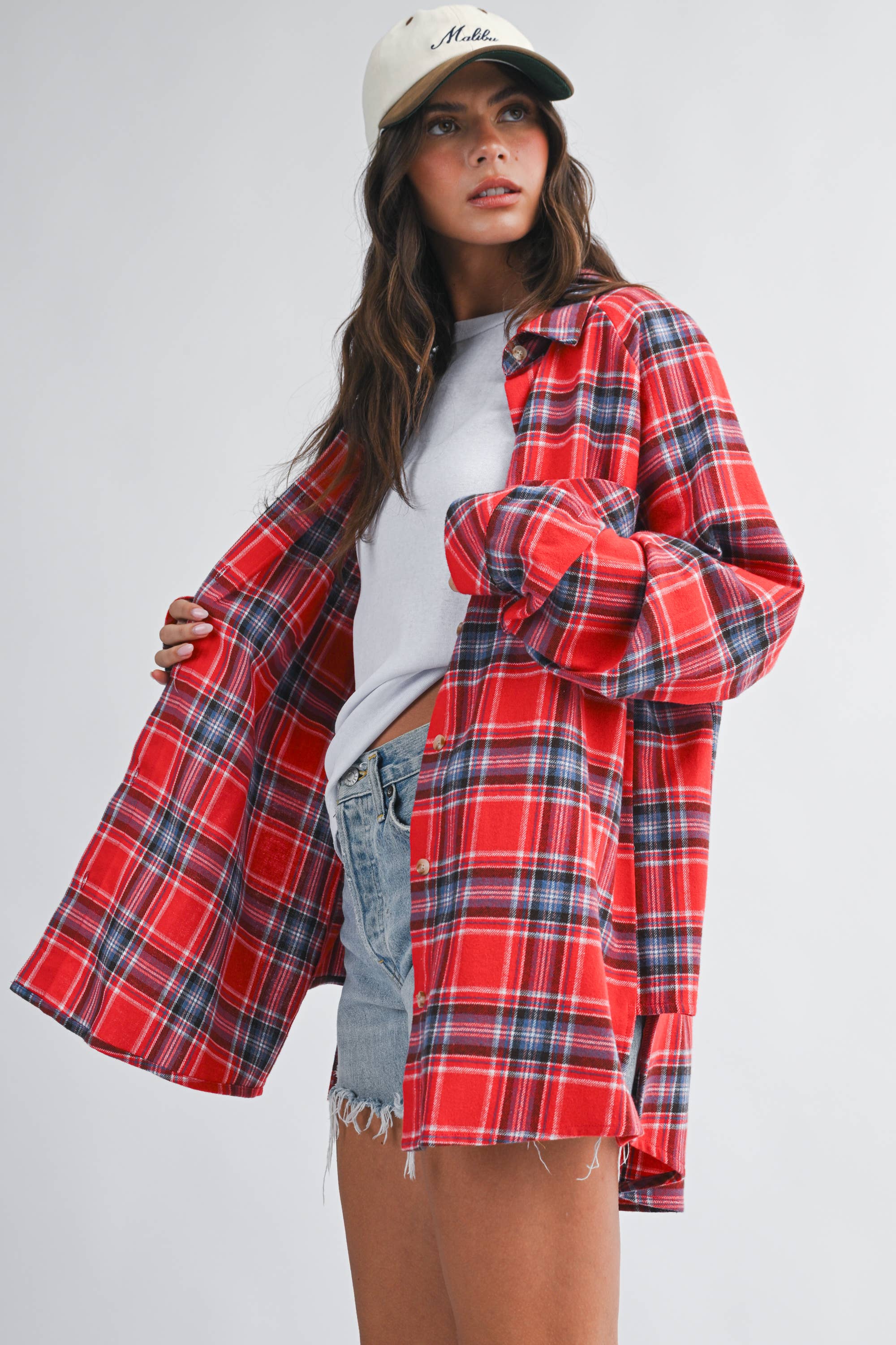 FINAL SALE! Oversized Plaid Button Down Shirt