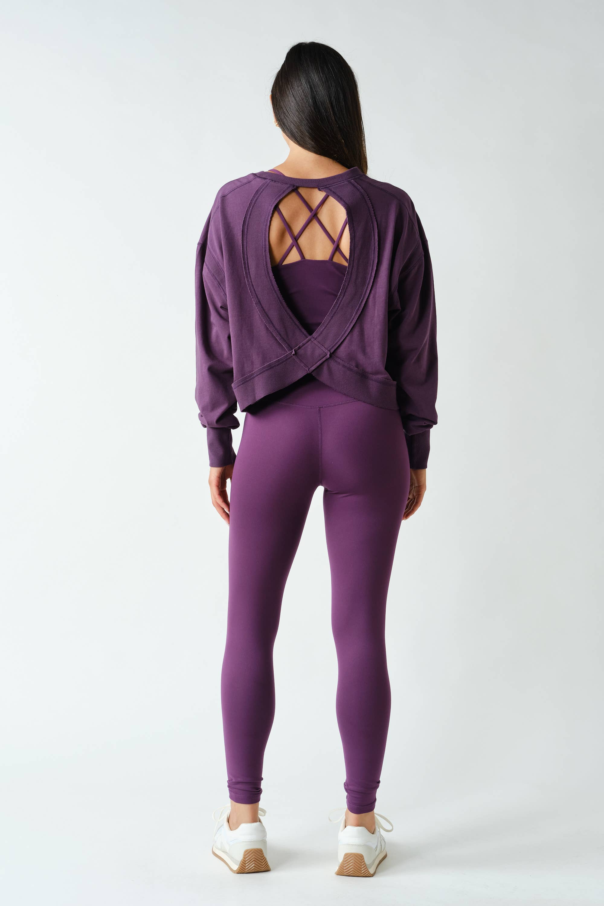 Purple Iris Open Back Long Sleeve Tee
