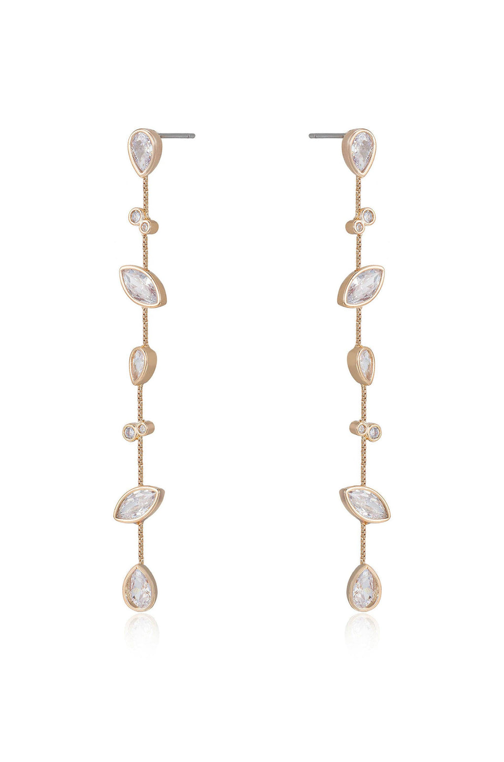 FINAL SALE! Falling Bezel Crystal Dangle Earrings
