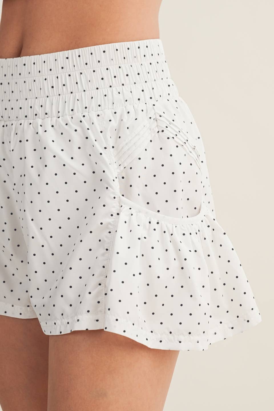 Polka Dot Print Flare Shorts
