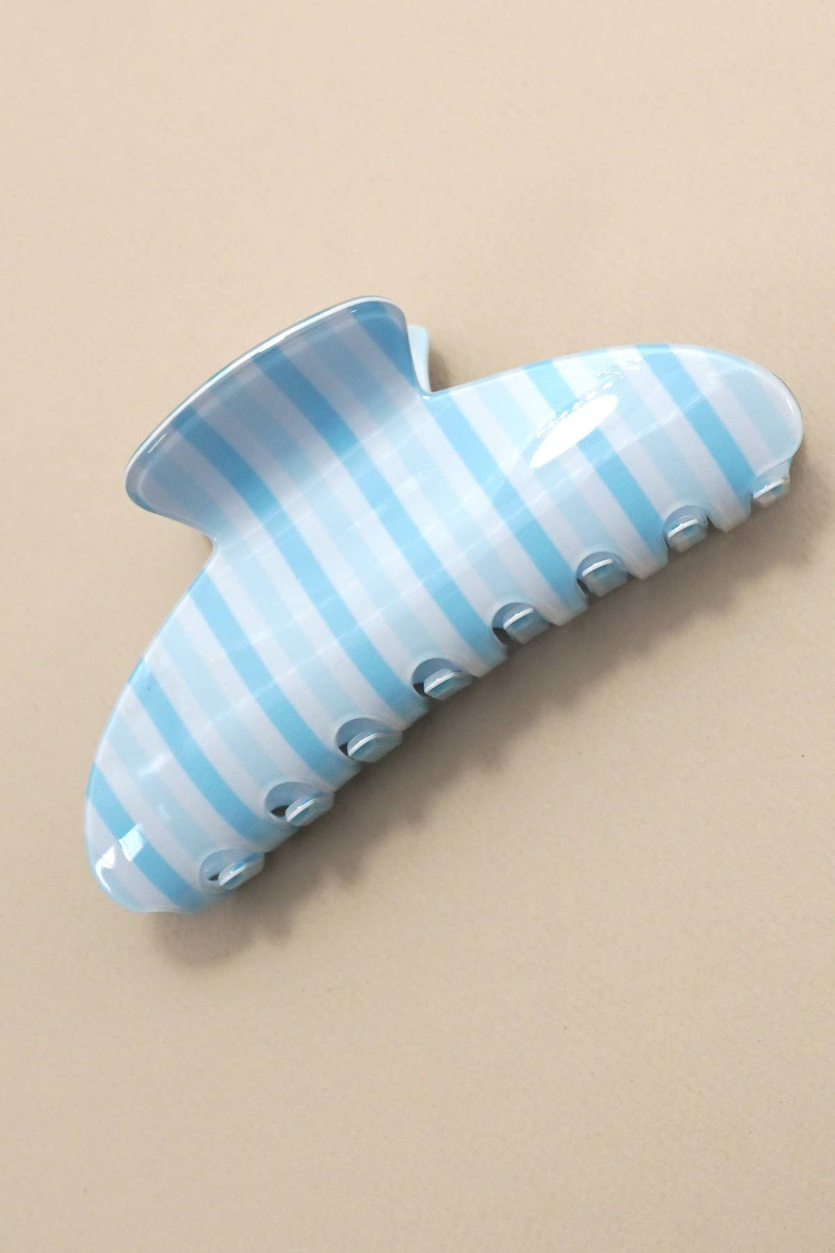 Striped Oval Hair Claw Clips