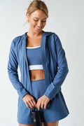 Ocean Blue Hoodie Zip Up Jacket