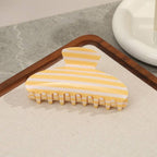 Striped Oval Hair Claw Clips