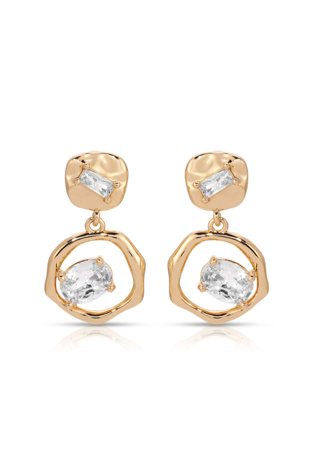 FINAL SALE! Organic Shape Crystal Earrings