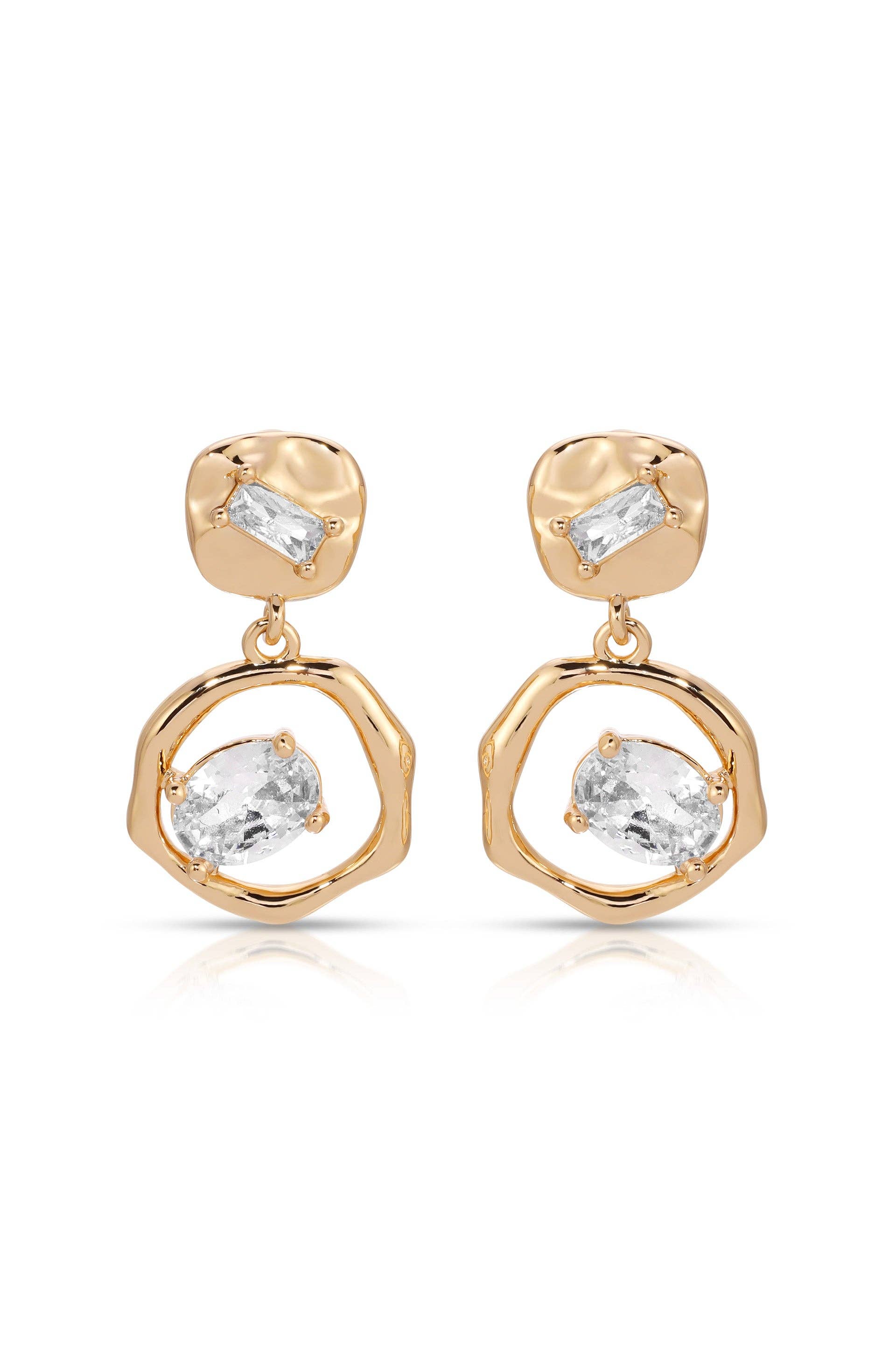 FINAL SALE! Organic Shape Crystal Earrings