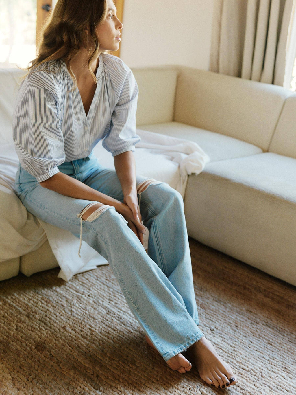 VERVET 90'S VINTAGE SUPER HIGH RISE FLARE JEANS