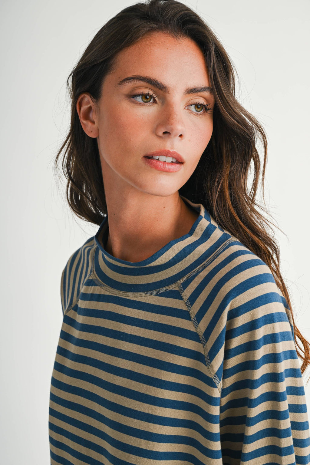 Coastal Coffee Run Mock Neck Top