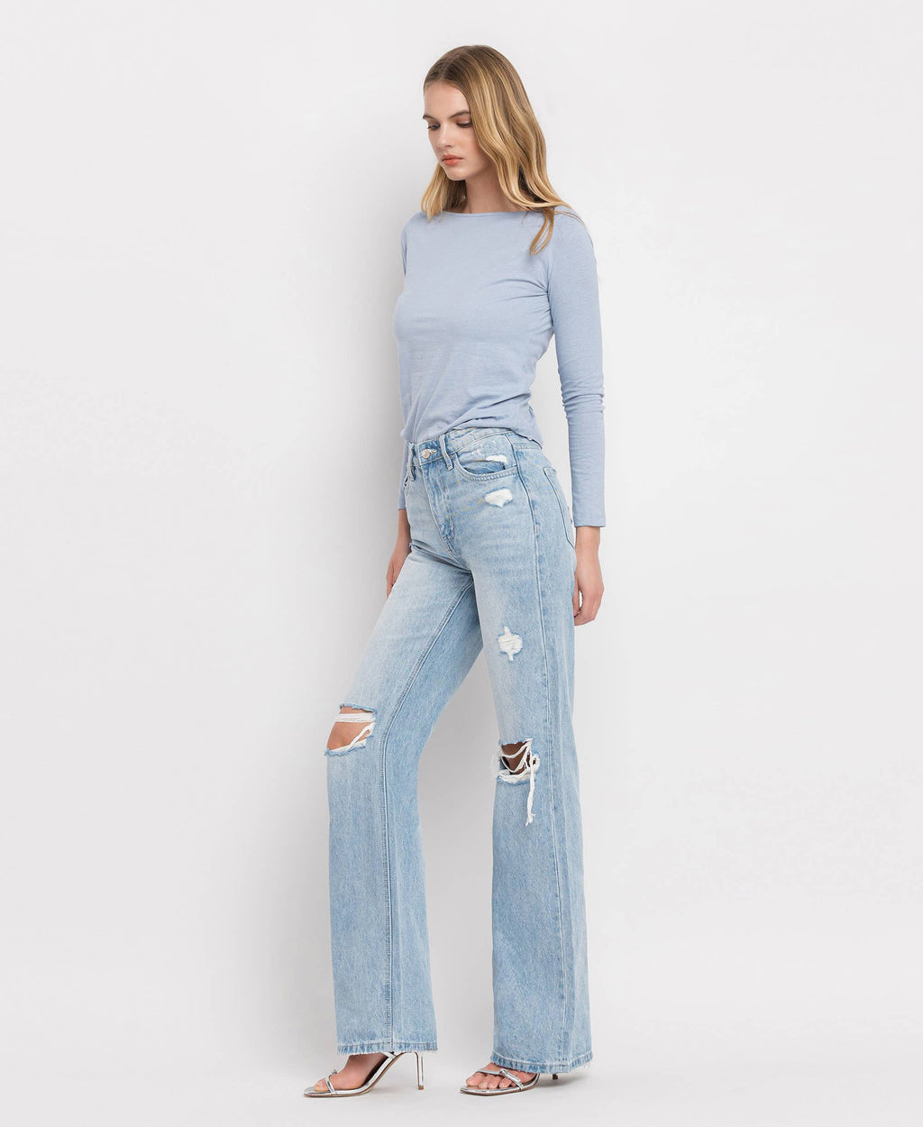 VERVET 90'S VINTAGE SUPER HIGH RISE FLARE JEANS