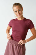 Rosewood Ribbed Athleisure Top
