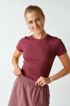 Rosewood Ribbed Athleisure Top