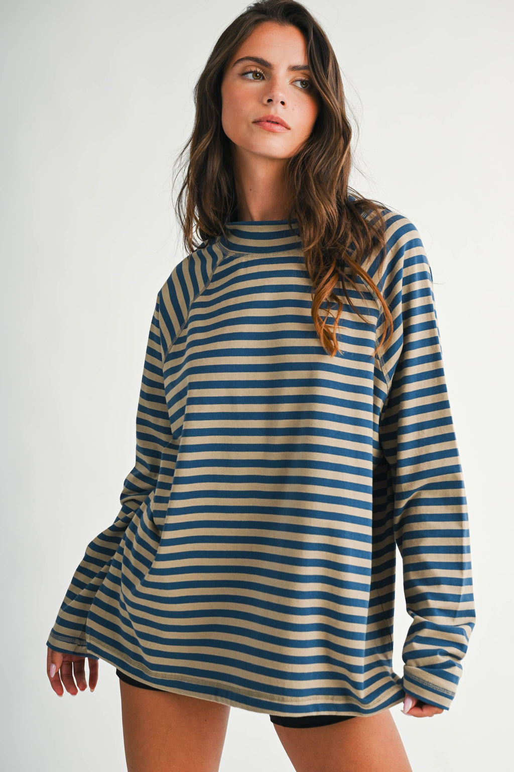 Coastal Coffee Run Mock Neck Top