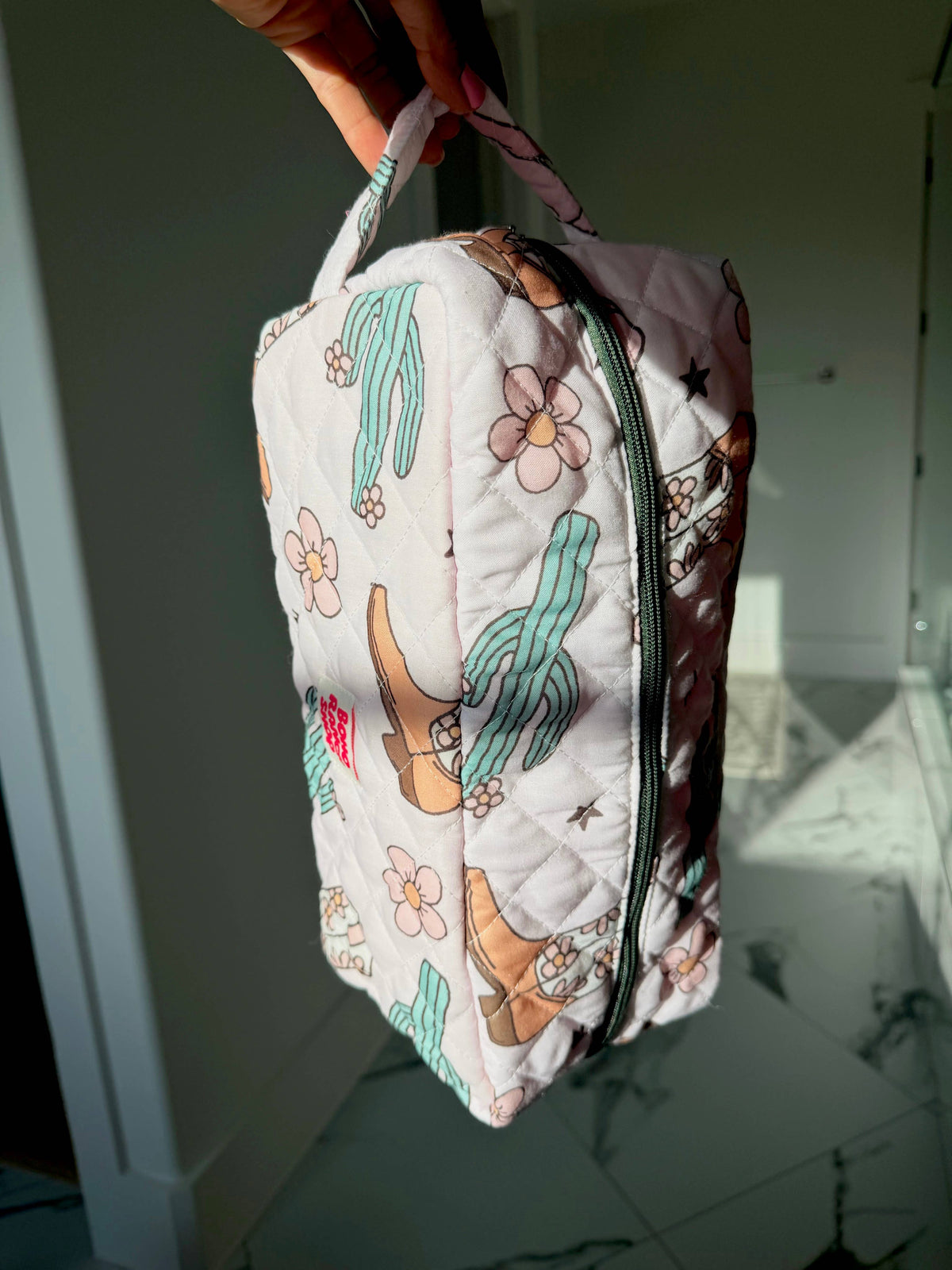 XL Western Fabric Toiletry Bag  Makeup Bag • Travel Pouch