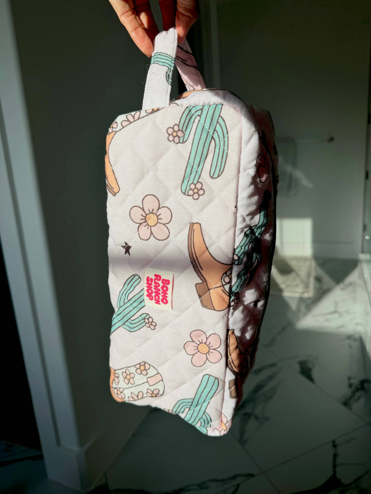 XL Western Fabric Toiletry Bag  Makeup Bag • Travel Pouch