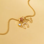 Western Rhinestone Horseshoe Charm Necklace