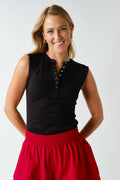 Black Snap Tank Top