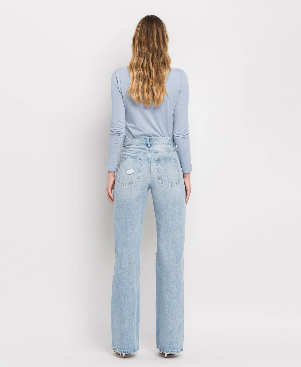 VERVET 90'S VINTAGE SUPER HIGH RISE FLARE JEANS