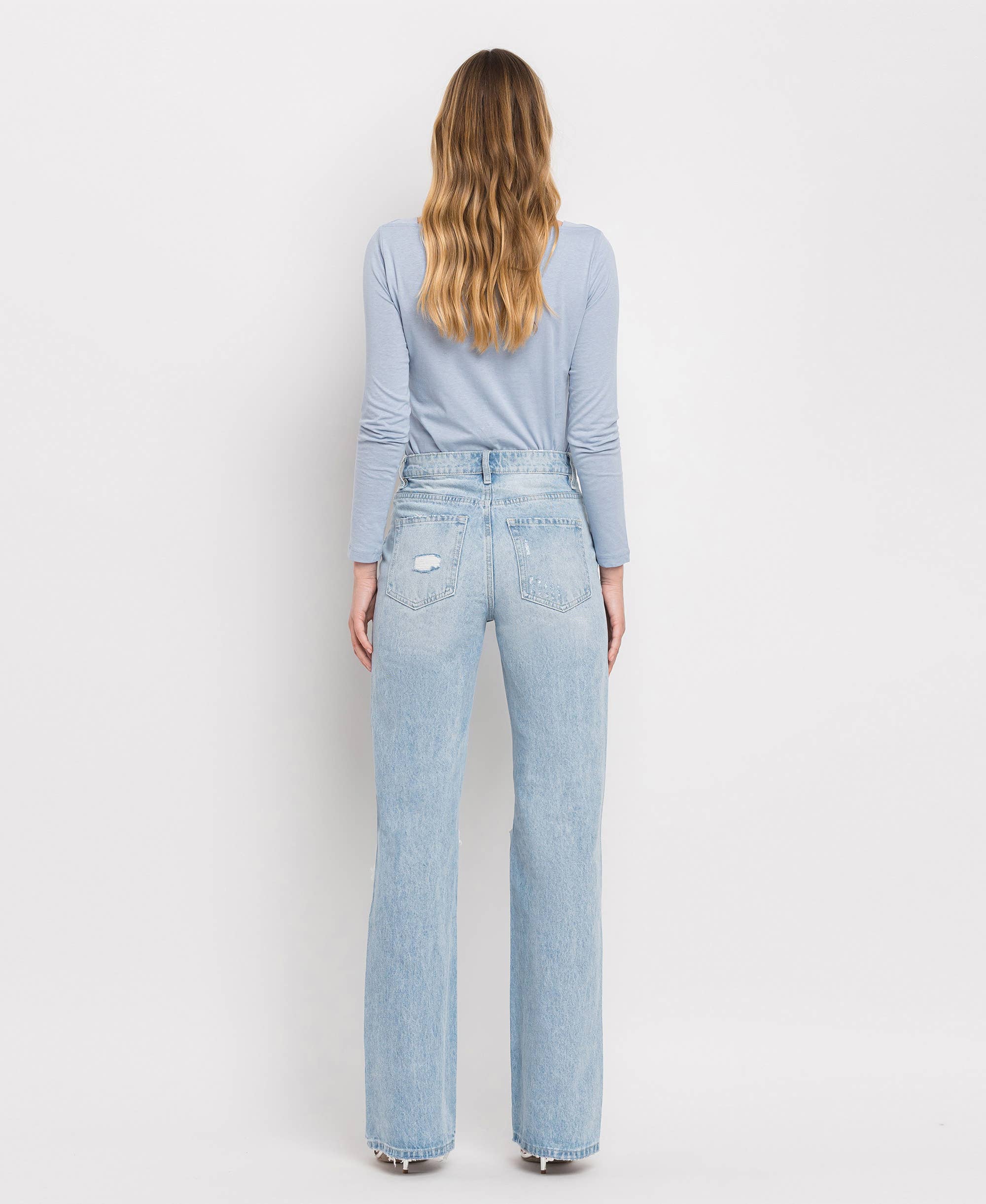 VERVET 90'S VINTAGE SUPER HIGH RISE FLARE JEANS