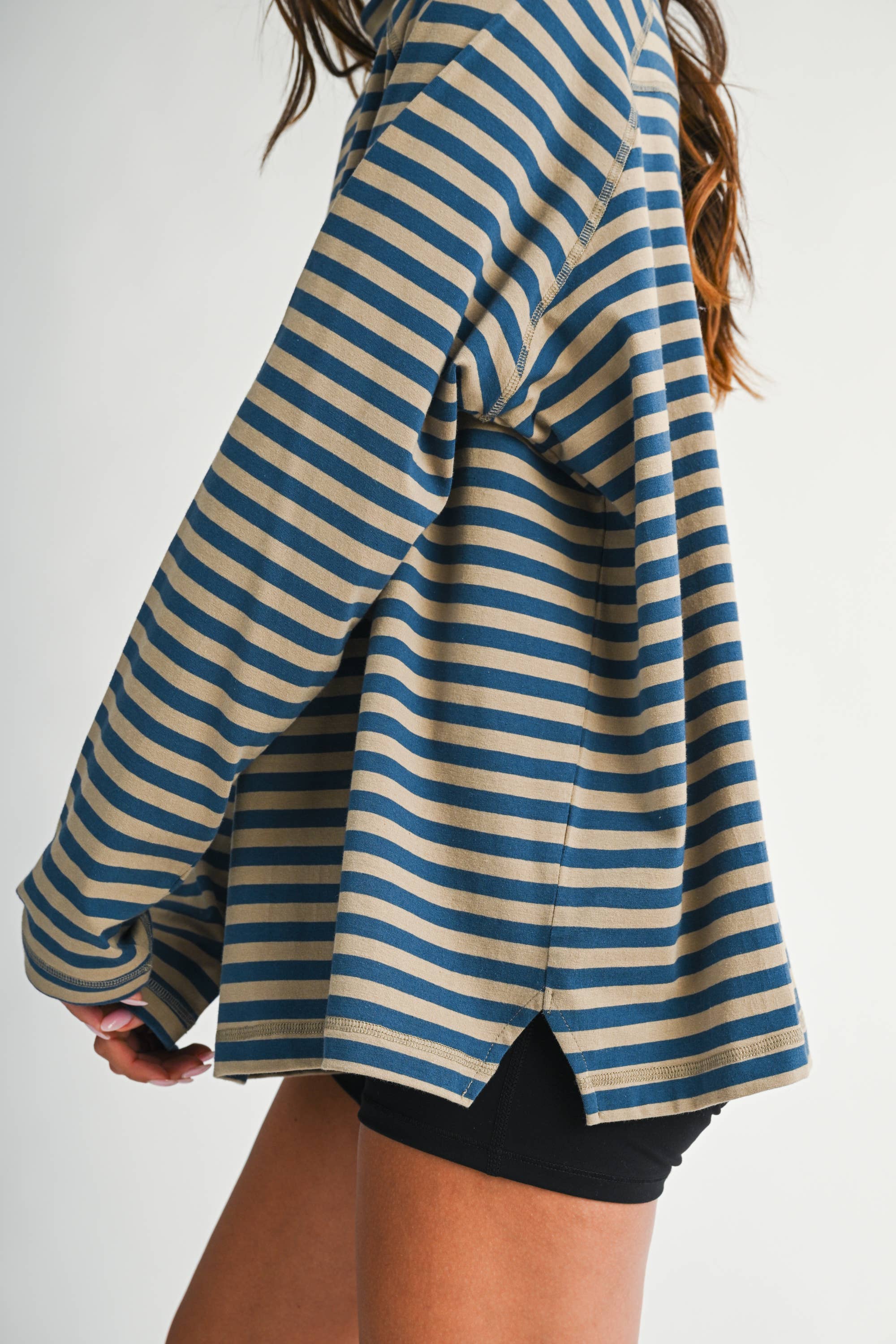 Coastal Coffee Run Mock Neck Top