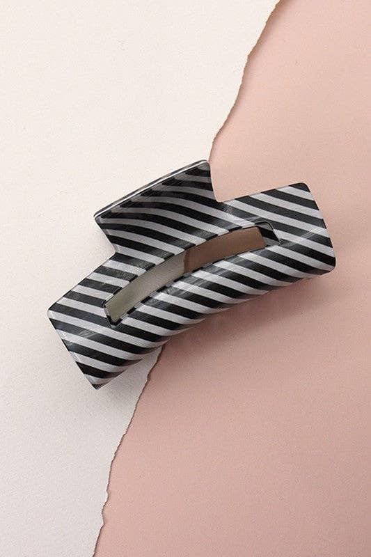 Stripe Hair Claw Clips