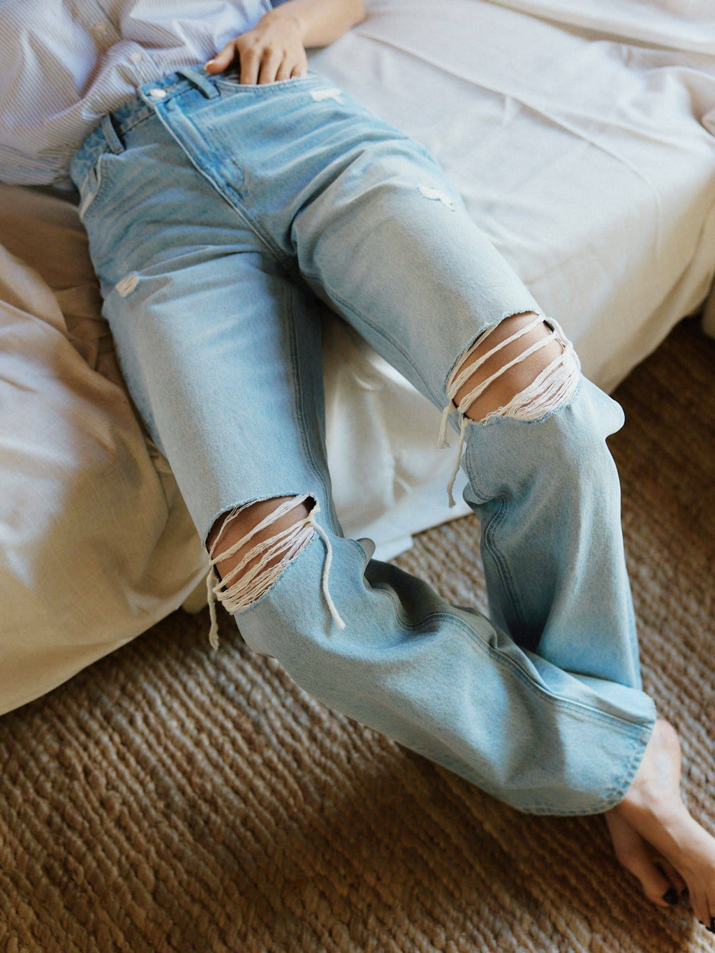 VERVET 90'S VINTAGE SUPER HIGH RISE FLARE JEANS